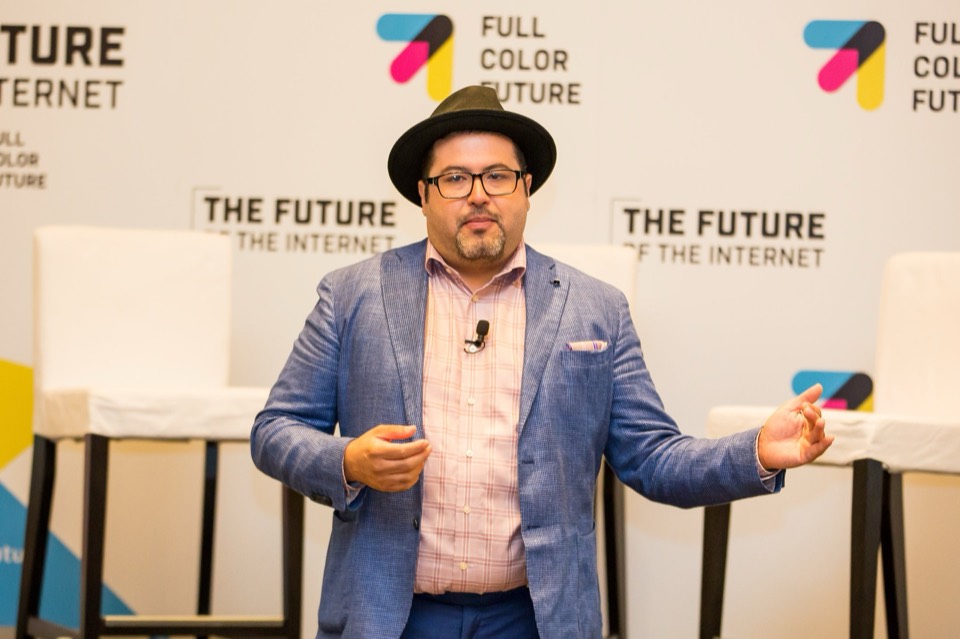 Eddie Garcia speaking at The Future of the Internet event.